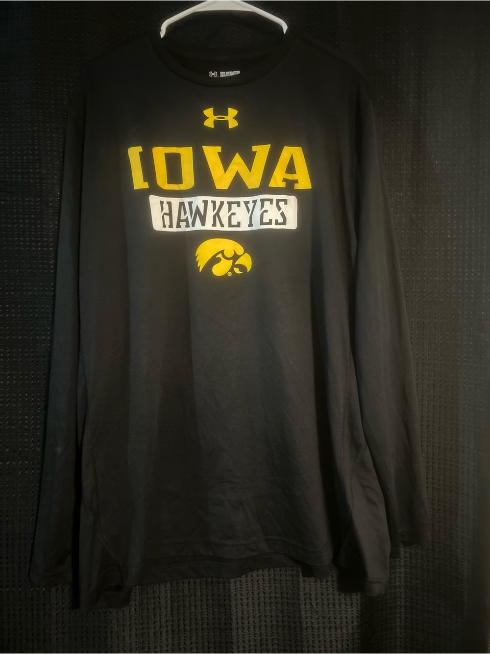 Under Armour Black Iowa Hawkeyes Long Sleeve Shirt with Yellow Logo
